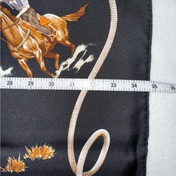 HERMES Le Mustangs Silk Scarf Vintage Equestrian Print STUNNING - Picture 7 of 12